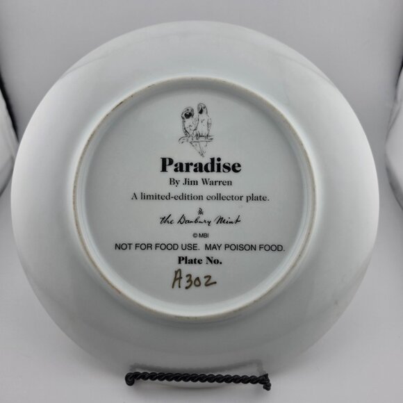 The Danbury Mint Limited Edition Paradise by Jim Warran Collector Plate - Picture 2 of 5